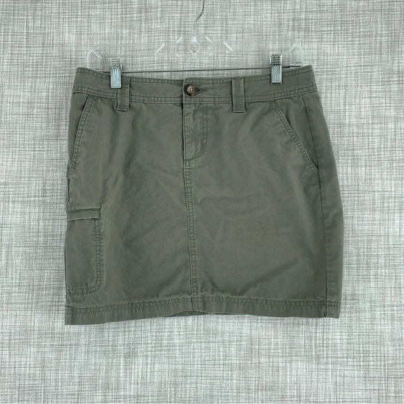 Eddie Bauer Womens Size 2 mini skirt green cargo 0671 - Picture 1 of 7